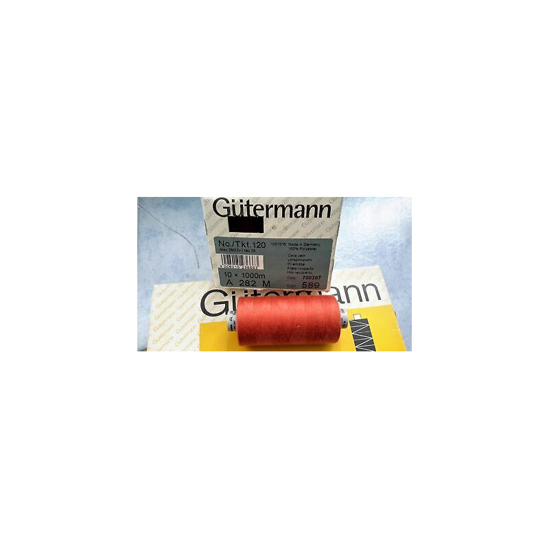 Spoletta filato Gutermann Tilolo No 120 A282 colore arancio scuro 589 Supe