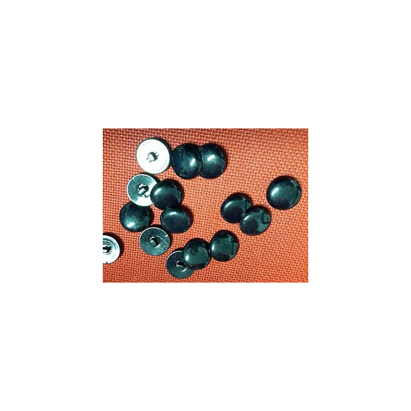 N. 10 Bottoni rotondi in plastica colore nero foro dietro mm 22 circa