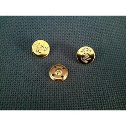 N. 3 Bottoni bellissimi rotondi in metallo leggero colore oro con un ancor