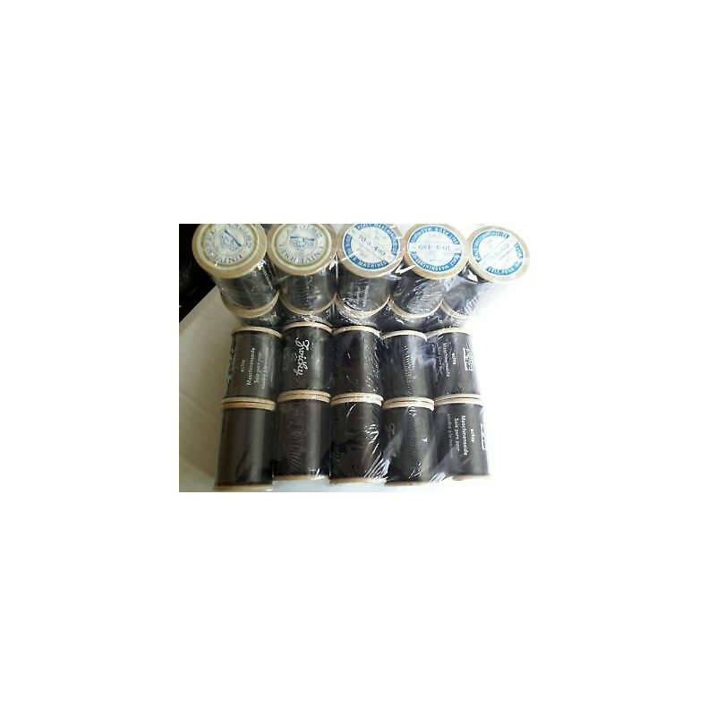 n. 10 Spolette Filato seta UNIVERSAL ZWICKY N.70/3 mt 420 cad colore marr