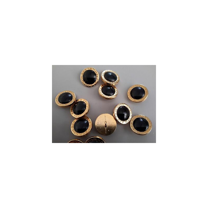 n 9 Bottoni rotondi in metallo colore oro e nero cm 2 foro dietro