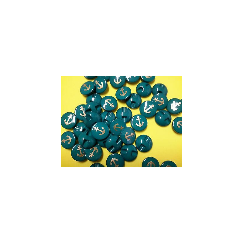 n 60 Bottoni bottoncini rotondi plastica verde acqua mm 14 foro dietro 