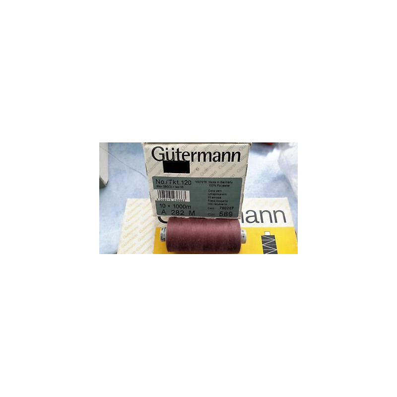 Scatola da 10 Spolette filato Gutermann Tilolo No 120 A282 colore vinacci