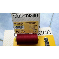 Scatola da 10 Spolette filato Gutermann Tilolo No 70 Mara colore bordeaux