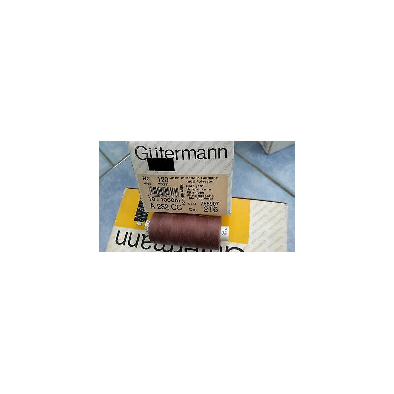 Scatola da 10 Spolette filato Gutermann Tilolo No 120 A282 colore Marronc