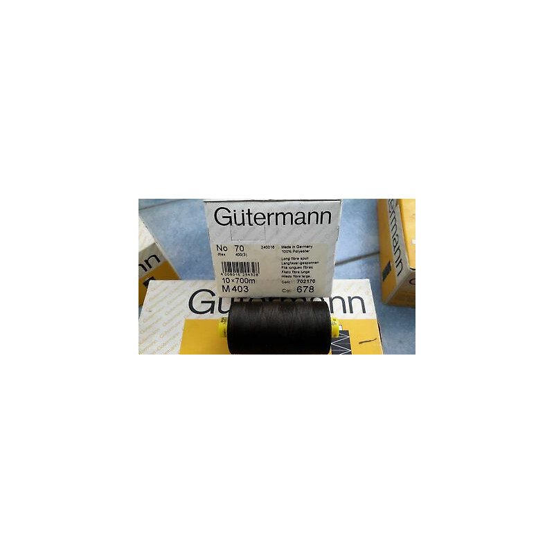 Scatola da 10 Spolette filato Gutermann Tilolo No 70 M403 colore marrone 