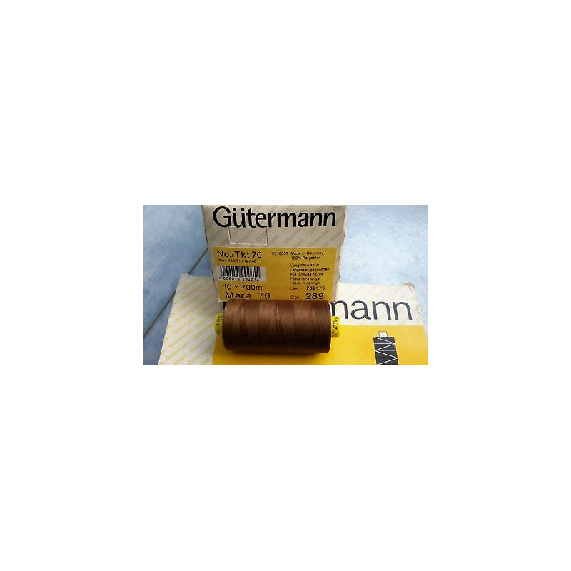 Scatola da 10 Spolette filato Gutermann Tilolo No 70 Mara colore marroncin
