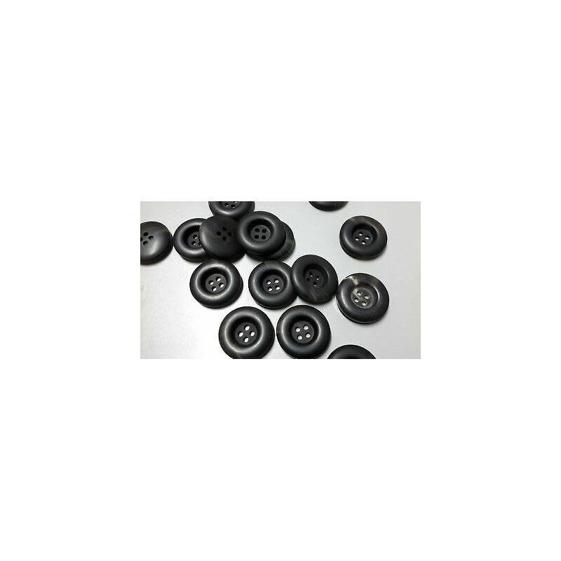 N. 10 Bottoni rotondi in plastica colore marrone 4 fori mm 27 circa