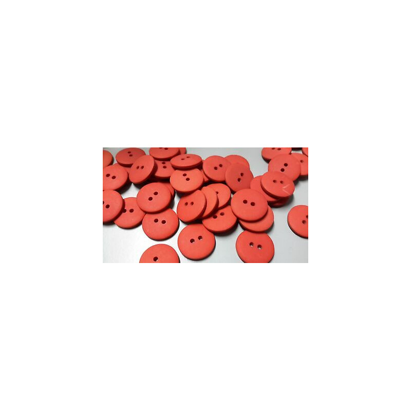 N. 60 Bottoni rotondi in plastica colore rosso 2 fori mm 20 circa