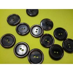 n 10 Bottoni rotondi plastica colore marrone sfumato cm 2,5 a 2 fori