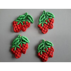 N 5 applicazioni tessuto da cucire a forma di fragola colore rosso cm 4x3 