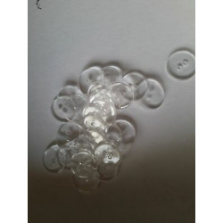 n 60 Bottoni rotondi in plastica trasparente cm 2,2 a 2 fori