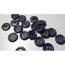 N. 10 Bottoni rotondi in plastica colore blu 4 fori mm 22 circa