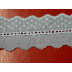 Metri 1 Passamaneria pizzo sangallo merletto bianco alta cm 3,5 circa