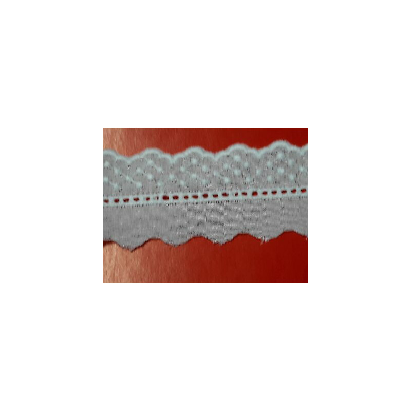Metri 1 Passamaneria pizzo sangallo merletto bianco alta cm 3,5 circa