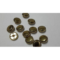 n 10 bottoni rotondi in metallo colore oro e cm 2,20 foro dietro
