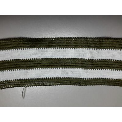 Metri 5 di Passamaneria in TESSUTO a righe bianco e verde alta cm 3,3