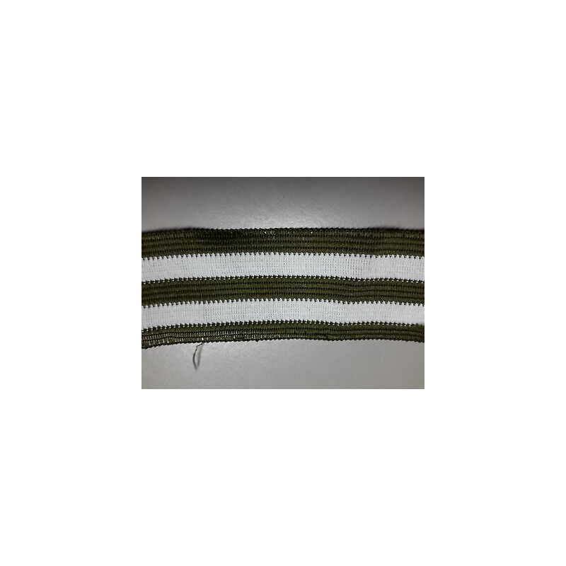 Metri 5 di Passamaneria in TESSUTO a righe bianco e verde alta cm 3,3