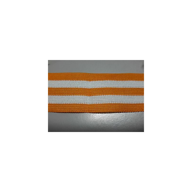 Metri 5 di Passamaneria in TESSUTO a righe bianco e arancio alta cm 3,3