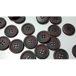 N. 10 Bottoni rotondi in plastica colore bordeaux opaco 4 fori mm 23 circa