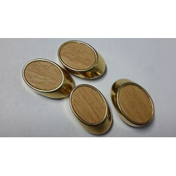 n 4 bottoni ovali in metallo colore oro e beige cm 3x2 foro dietro