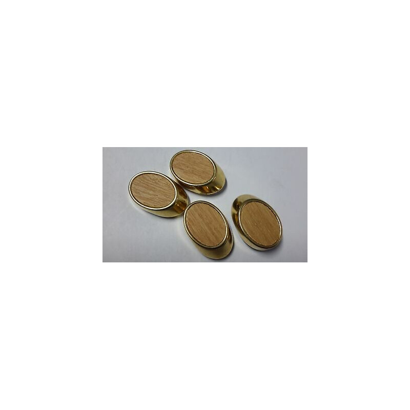 n 4 bottoni ovali in metallo colore oro e beige cm 3x2 foro dietro