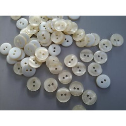 n 60 Bottoni rotondi plastica panna cm 1,7 2 fori effetto madre perla