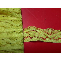 Metri 1 di Passamaneria in pizzo merletto colore giallo alta cm 2
