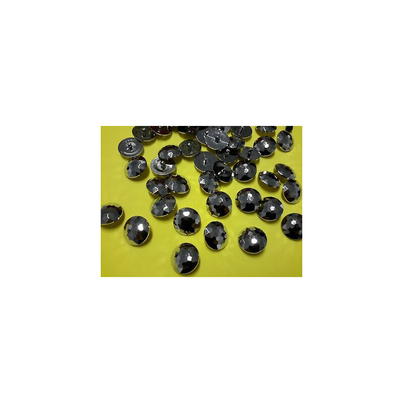 n 10  Bottoni rotondi plastica colore argento cm 2,5 foro dietro 