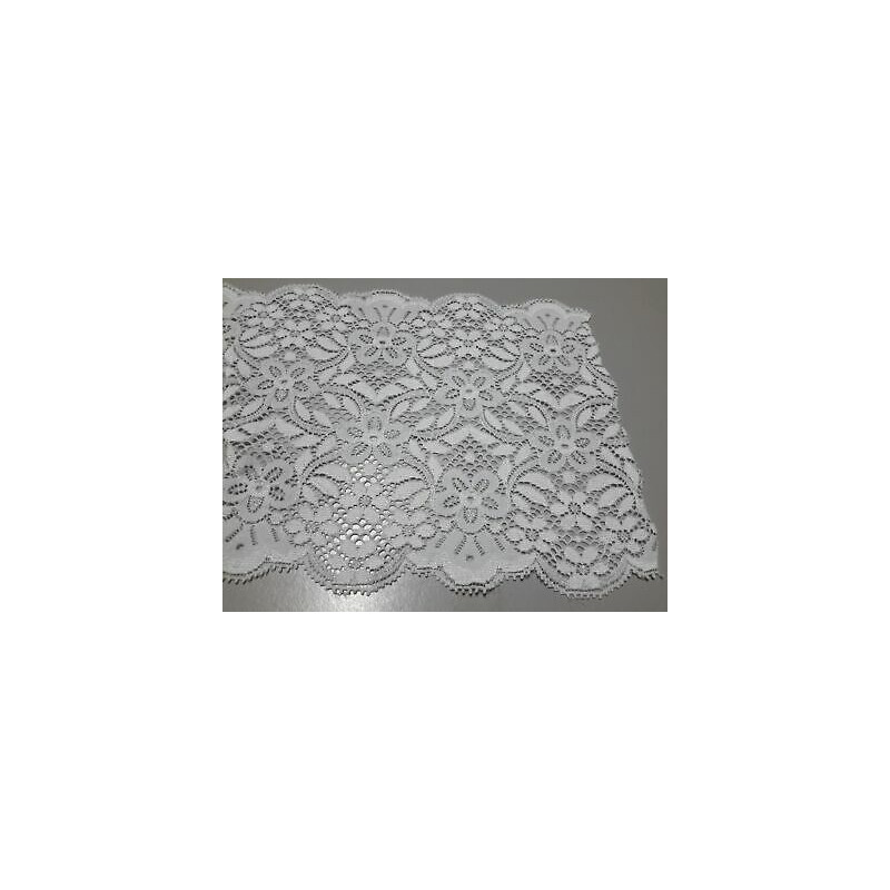 Metri 5 Passamaneria pizzo merletto bianco e lamè argento alta cm 15 circa