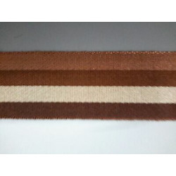 Metri 1 di Passamaneria in TESSUTO RIGHE MARRONE E BEIGE alta CM 4