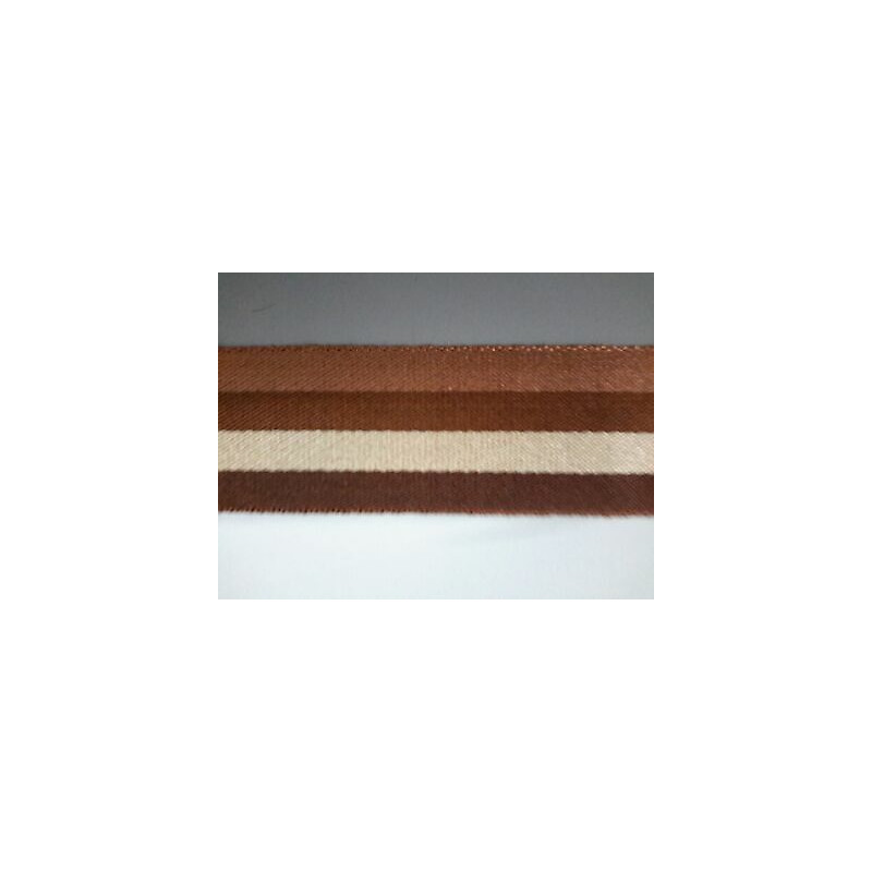 Metri 1 di Passamaneria in TESSUTO RIGHE MARRONE E BEIGE alta CM 4