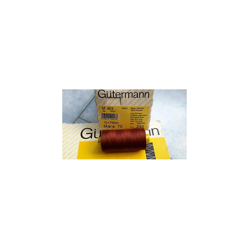 Scatola da 10 Spolette filato Gutermann Tilolo No 70 Mara colore marrone 
