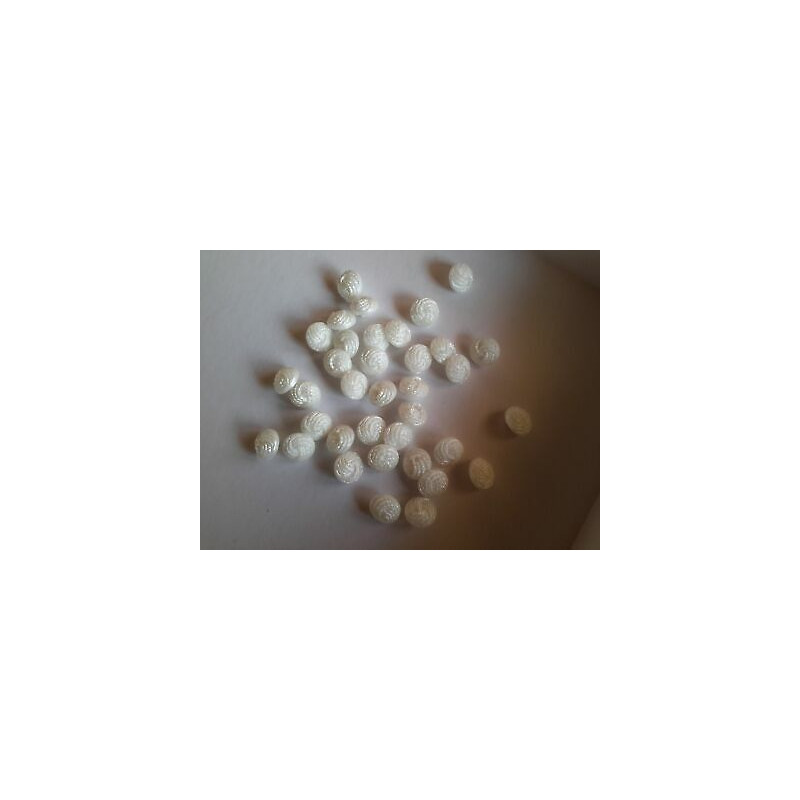 n 10  Bottoni rotondi incrociati plastica colore bianco cm 1,3 foro dietro