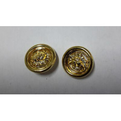 n 2 bottoni rotondi in metallo colore oro cm 2,50 foro dietro