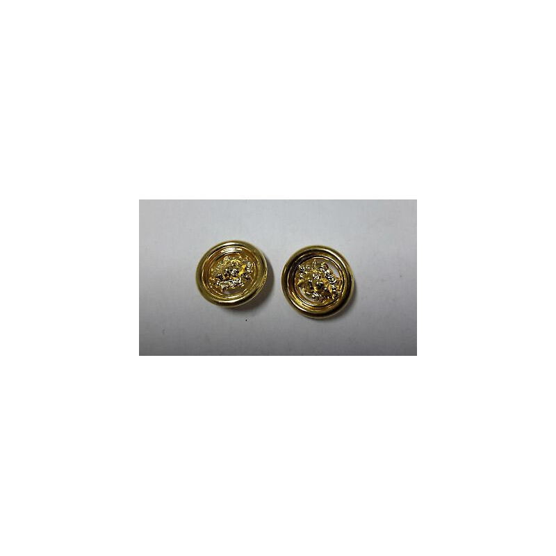 n 2 bottoni rotondi in metallo colore oro cm 2,50 foro dietro