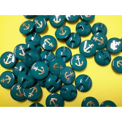 n 10 Bottoni bottoncini rotondi plastica verde acqua mm 14 foro dietro 