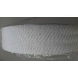 Metri 10 fettuccia passamaneria tessuto cotone bianco a coste spiga doppia