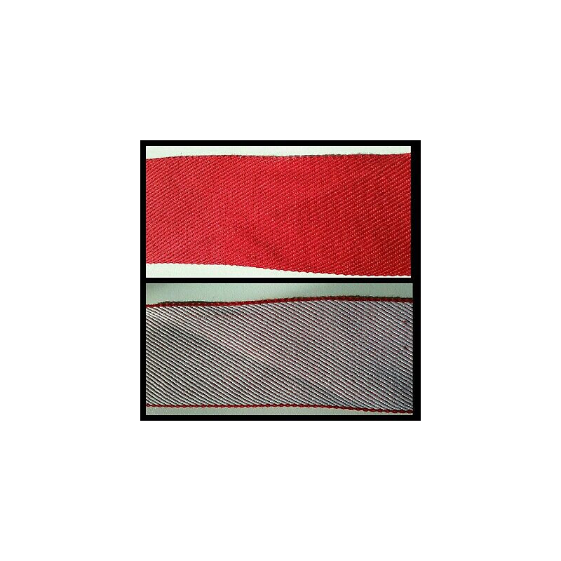 Metri 5 fettuccia passamaneria tessuto twil cotone colore rosso sul fronte