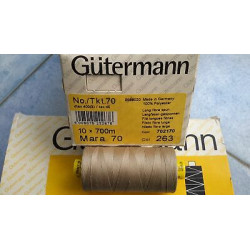Scatola da 10 Spolette filato Gutermann Tilolo No 70 Mara colore beige 26