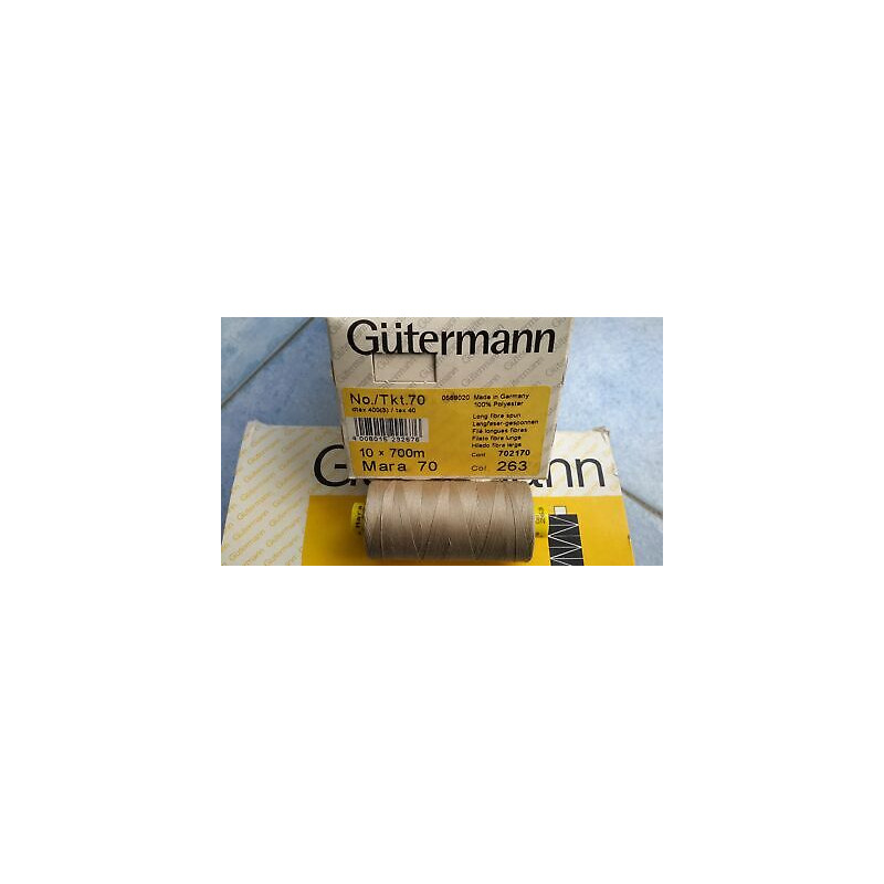 Scatola da 10 Spolette filato Gutermann Tilolo No 70 Mara colore beige 26