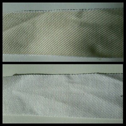 Metri 5 fettuccia passamaneria tessuto twil cotone colore beige sul fronte