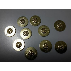 n 5 Bottoni rotondi metallo colore oro cm 1,8 a 4 fori