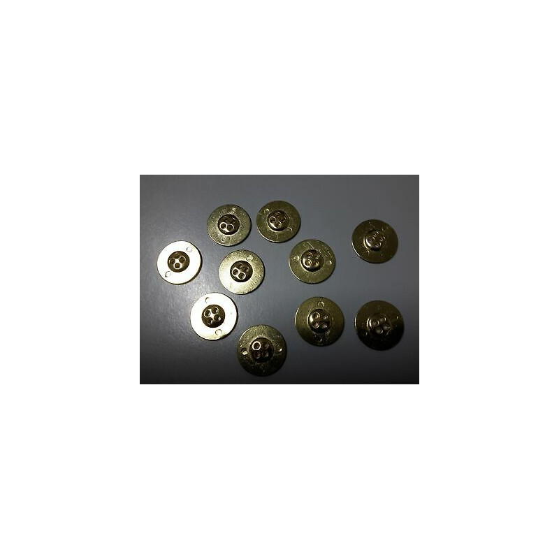 n 5 Bottoni rotondi metallo colore oro cm 1,8 a 4 fori