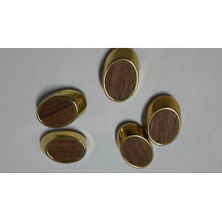 n 8 bottoni ovali in metallo colore oro e marroncino cm 3x2 foro dietro