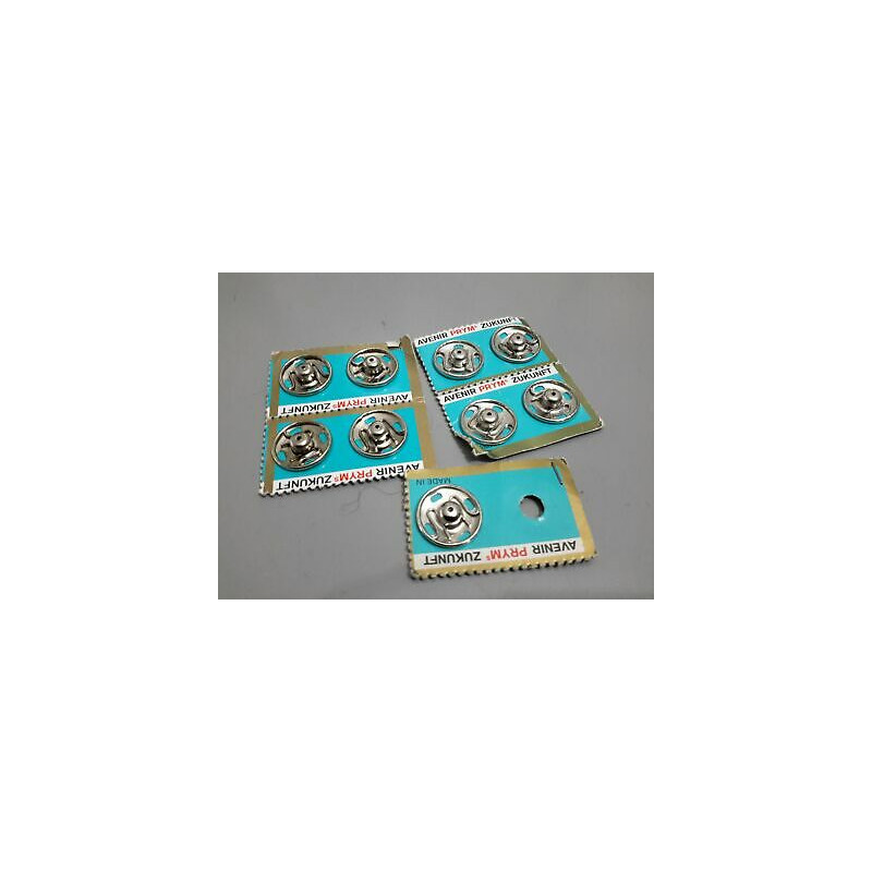 N 5 Bottoni automatici a pressione in metallo colore argento mm 16