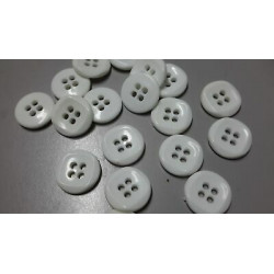 N. 10 Bottoni rotondi in plastica colore bianco 4 fori mm 27 circa