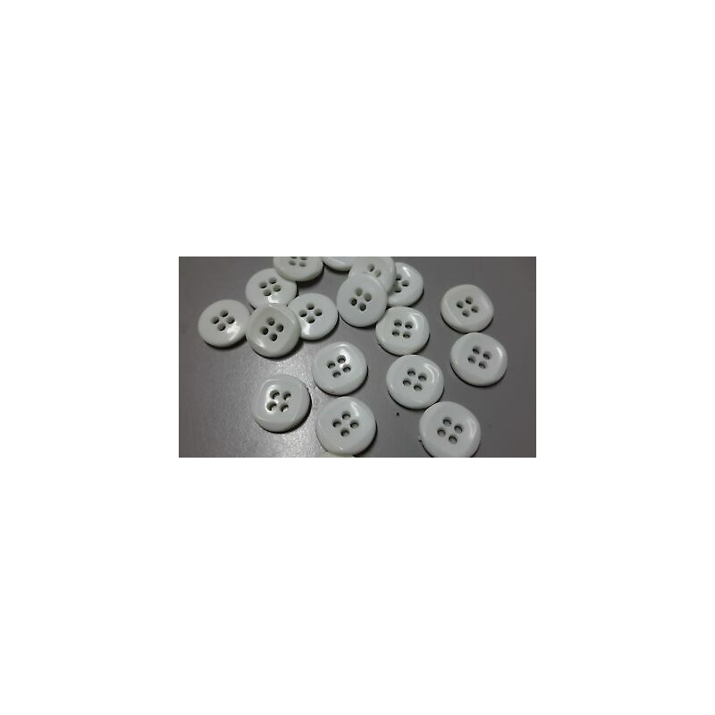 N. 10 Bottoni rotondi in plastica colore bianco 4 fori mm 27 circa