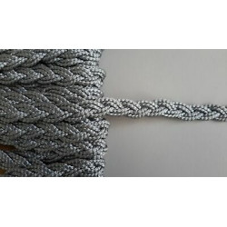 Metri 1 di Passamaneria in cotone lavorato a treccia grigio alta cm 1