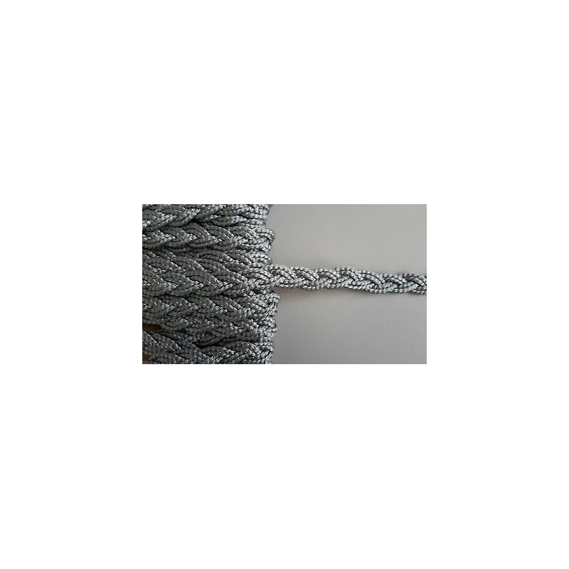 Metri 1 di Passamaneria in cotone lavorato a treccia grigio alta cm 1